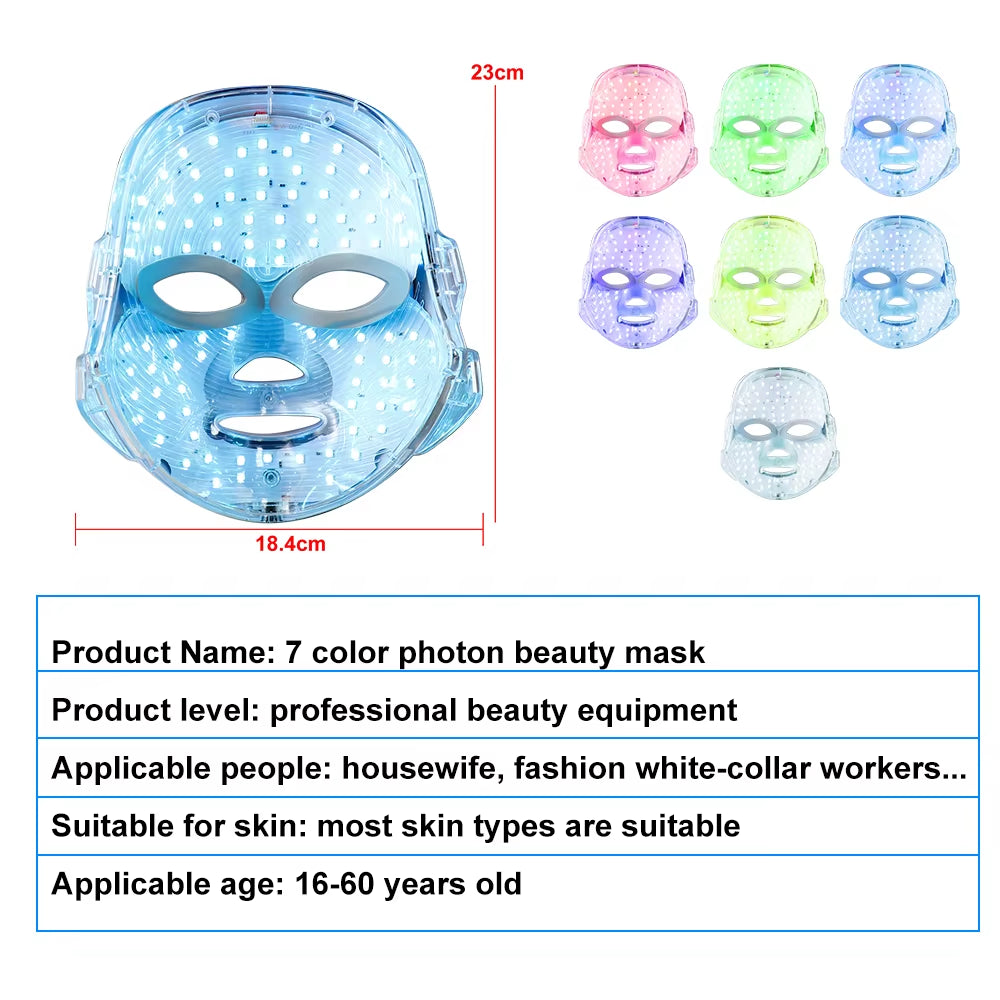 7-Color LED Face Mask | Acne Care & Wrinkle Reduction